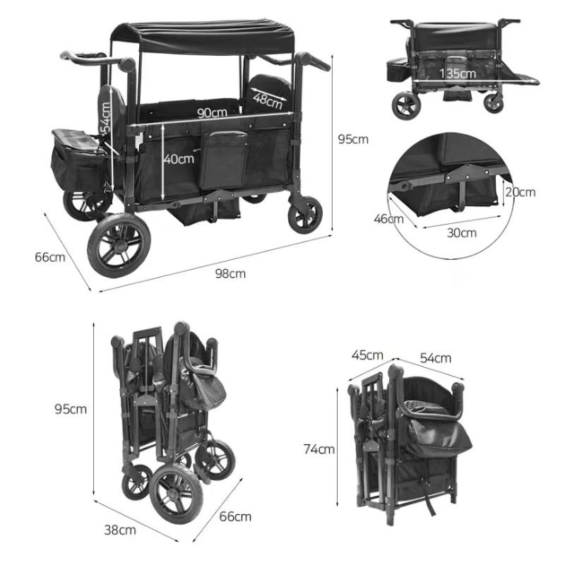 Arkonno premium stroller wagon for 2 kids from age 6 months plus - Image 4